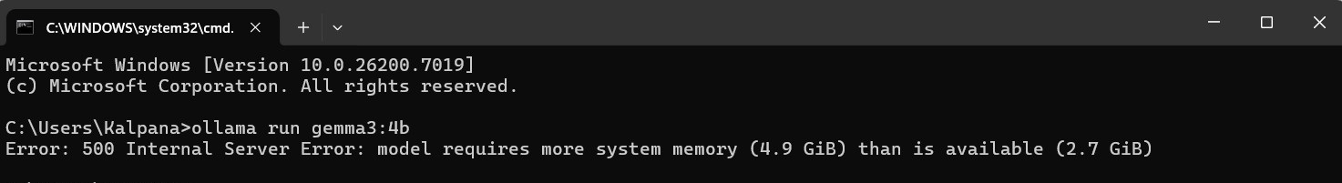 Memory error when running model