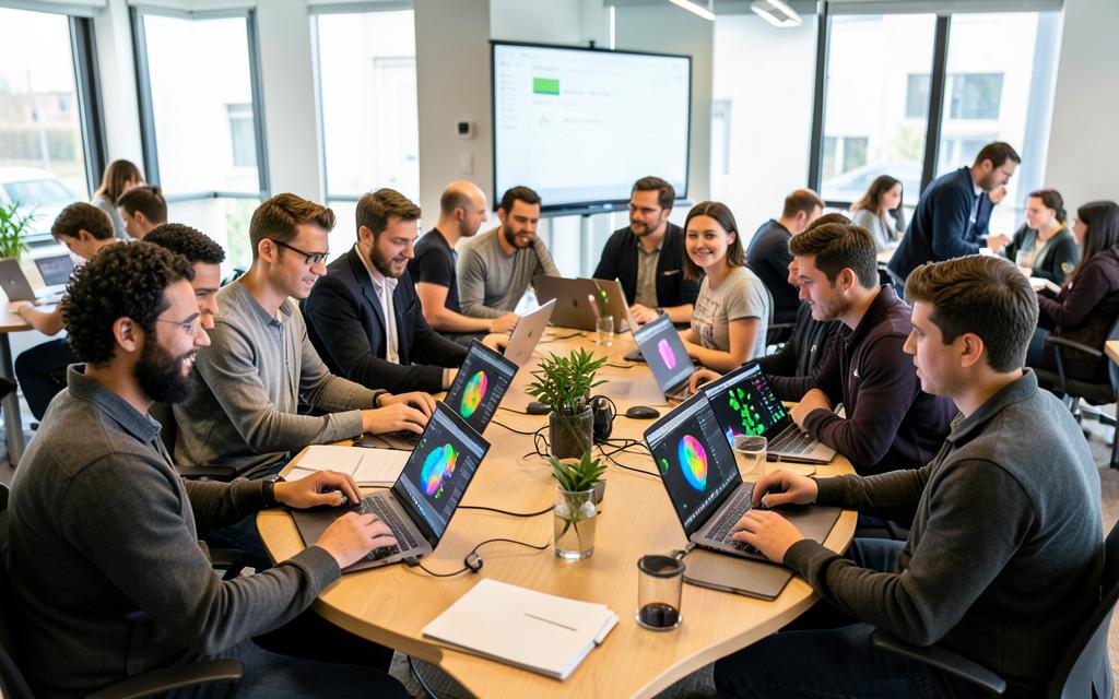 Developers collaborating on Three.js and AI projects
